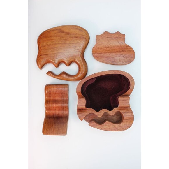 Artisan-Signed Wooden Apple Puzzle BoxHand-Carved • Hidden Compartment - Picture 6 of 14